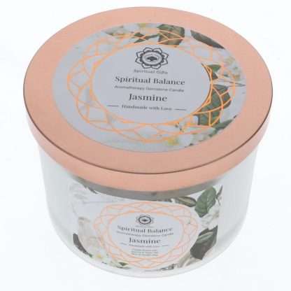 Green Tree Gemstone Candle  - Spiritual Balance Jasmine & Clear Quartz - Image 2