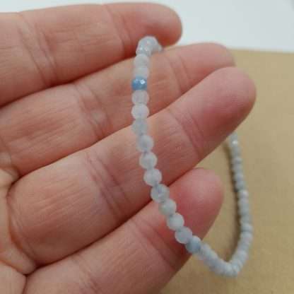 Star Cut Faceted Gemstone Bracelet Aquamarine - Image 3