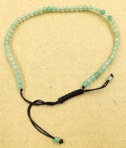 Star Cut Faceted Gemstone Bracelet Green Aventurine - Image 3