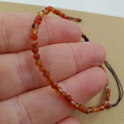 Star Cut Faceted Gemstone Bracelet Red Agate - Image 4