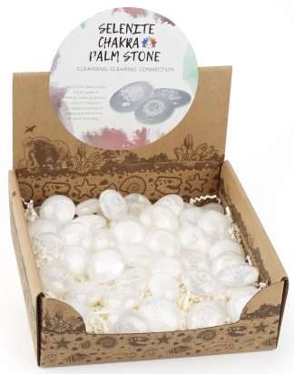 Selenite Chakra Palm Stone