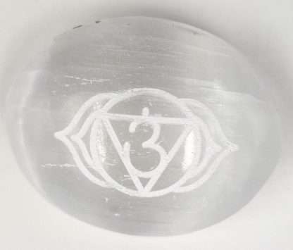 Selenite Chakra Palm Stone - Image 4