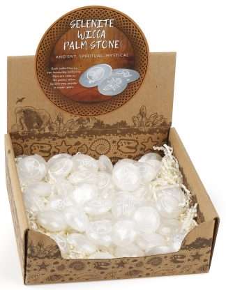 Selenite Wicca Palm Stone