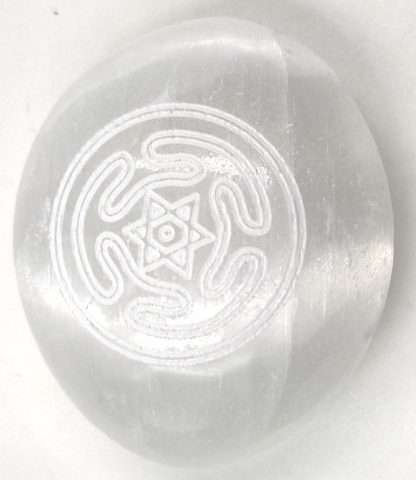 Selenite Wicca Palm Stone - Image 2