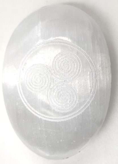 Selenite Wicca Palm Stone - Image 3