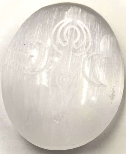 Selenite Wicca Palm Stone - Image 4