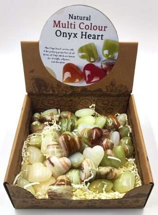 Natural Multi Color Onyx Hearts