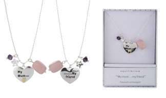 Equilibrium Double Sided Necklace Mum with Amethyst and Rose Quartz