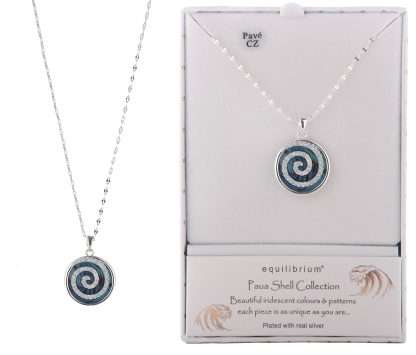 Equilibrium Necklace Paua Shell Koru Swirl