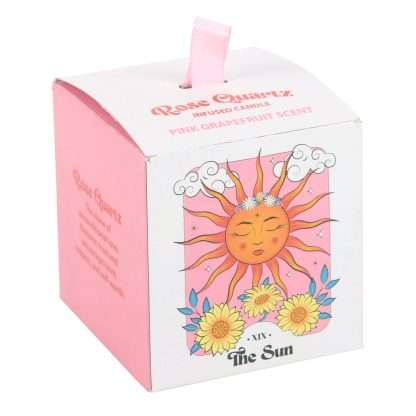 The Sun Celestial Rose Quartz Crystal Chip Candle - Image 4