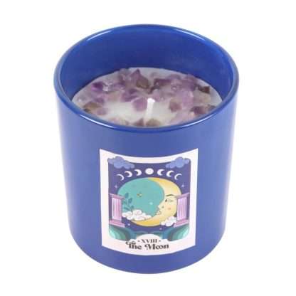 The Moon Celestial Amethyst Crystal Chip Candle - Image 2