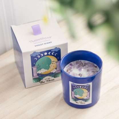The Moon Celestial Amethyst Crystal Chip Candle - Image 6