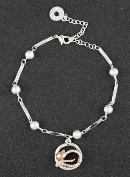 Equilibrium Lazy Cat 2 Tone Bracelet