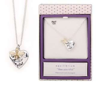 Equilibrium Bee 2 Toned Sentiment Necklace Beeutiful