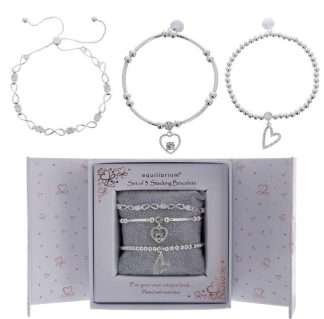 Equilibrium Set of 3 Stacking Silver-Plated Bracelet