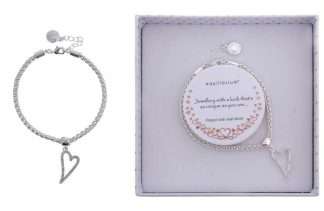 Equilibrium Contemporary Heart Silver-Plated Bracelet