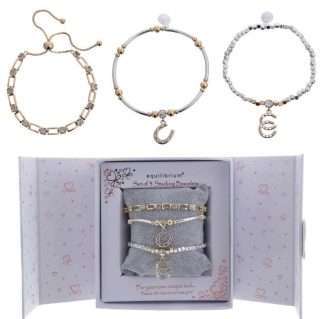 Equilibrium Set of 3 Stacking 2Tone Lucky Bracelet