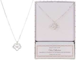 Equilibrium Celtic Infinity Heart Silver-Plated Necklace
