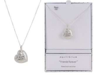 Equilibrium Layered Silver-Plated Sentiments Necklace Friend