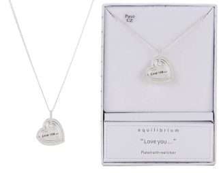 Equilibrium Layered Silver-Plated Sentiments Necklace Love U