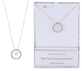 Equilibrium Silver-Plated Silver-Plated Sentiments Necklace Best Friends