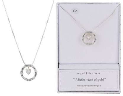 Equilibrium Silver-Plated Sentiments Necklace Heart Gold