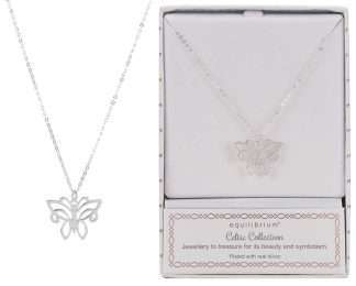 Equilibrium Celtic Butterfly Silver-Plated Necklace