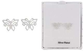 Equilibrium Celtic Butterfly Silver-Plated Stud Earring