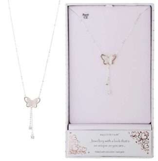 Equilibrium 2Tone Silhouette Butterfly Necklace