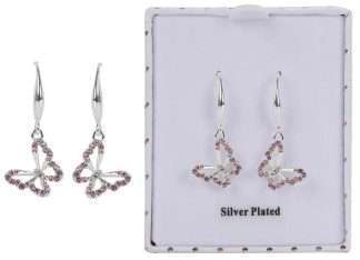 Equilibrium Elegant Pastel Butterfly Silver-Plated Earring