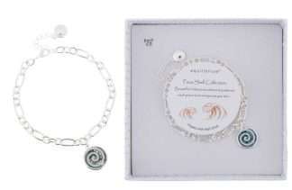 Equilibrium Paua Shell Swirl Silver-Plated Bracelet