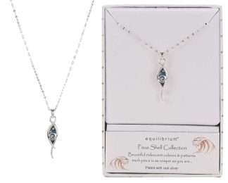 Equilibrium Paua Shell Crossover Silver-Plated Necklace