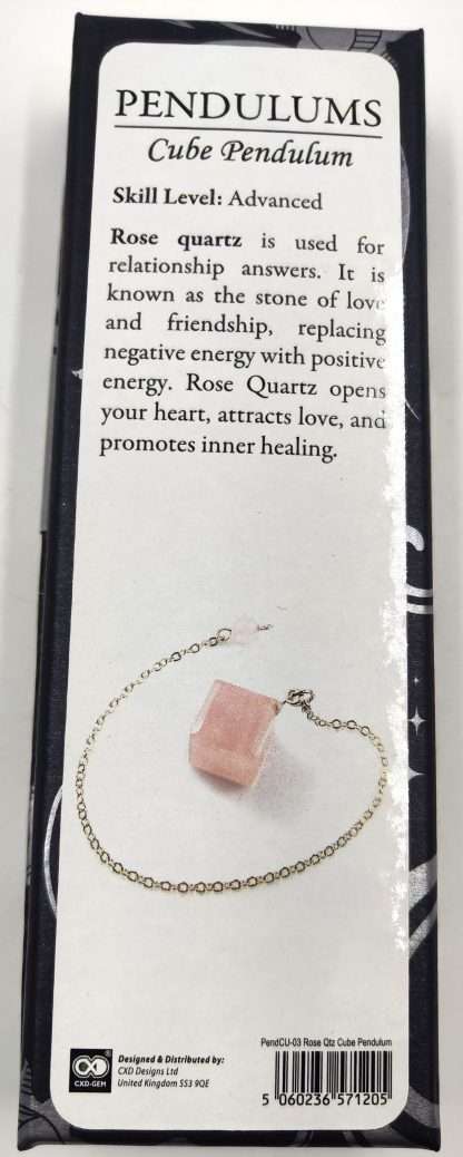 Rose Quartz Cube Pendulum - Image 3