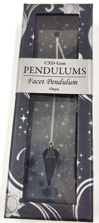 Black Onyx Facet Pendulum