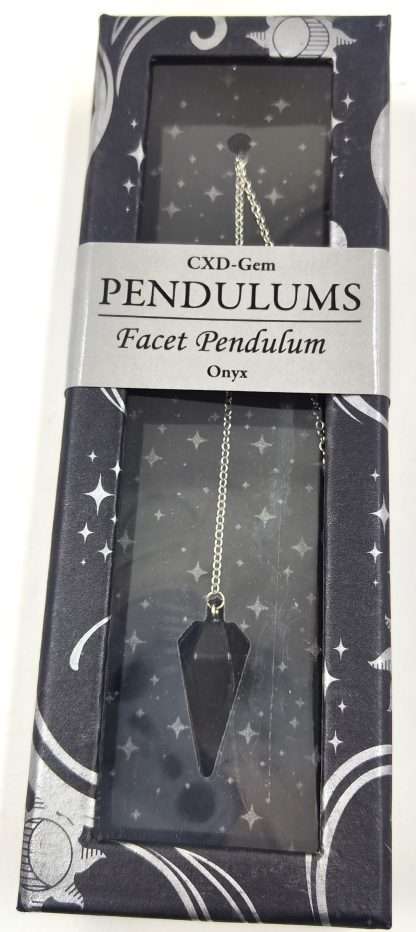 Black Onyx Facet Pendulum