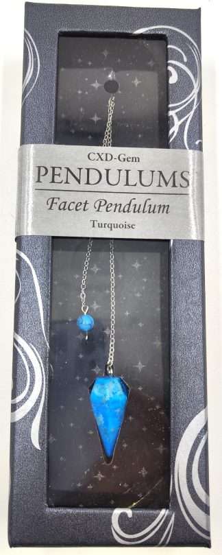 Turquoise (Howlite) Facet Pendulum