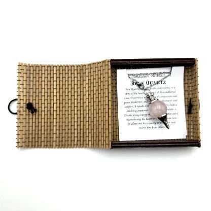 Pendulum Necklace-  Rose Quartz