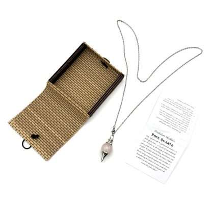 Pendulum Necklace-  Rose Quartz - Image 2