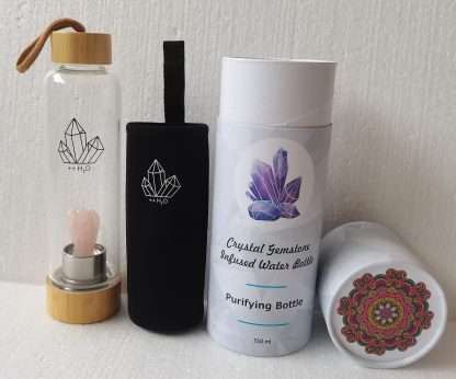 Crystal Bottle with a Rose Quartz Angel - Image 2