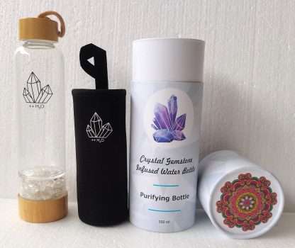 Crystal Bottle with Clear Quartz Chips - Image 2