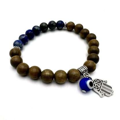 Hamsa Evil Eye Charm Bracelet- Sandalwood - Image 2