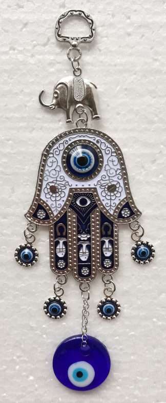 Hamsa Hanging Ornament with Evil Eye and Elephant