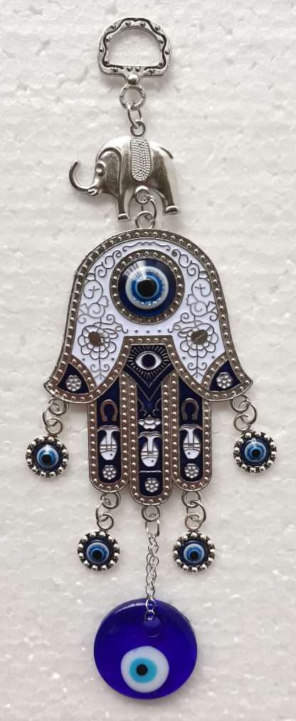 Hamsa Hanging Ornament with Evil Eye and Elephant