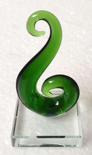 Glass Art Kiwiana Koru