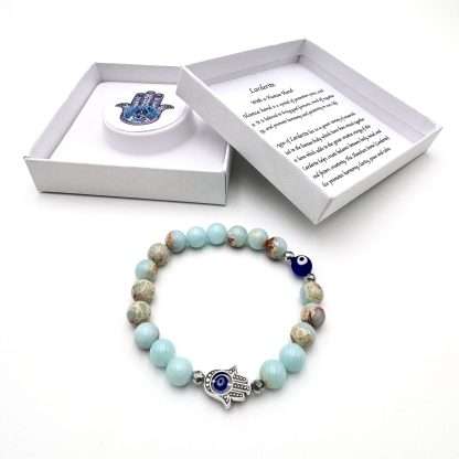 Hamsa Evil Eye Bracelet- Larderite - Image 2