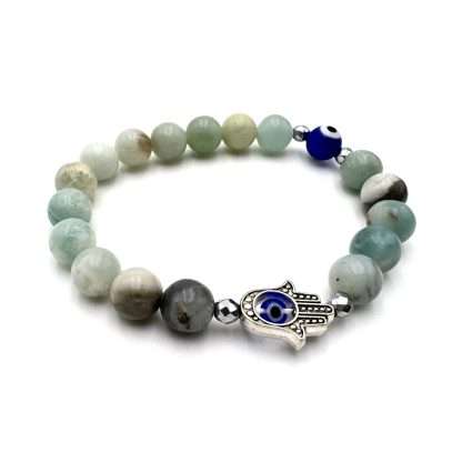 Hamsa Evil Eye Bracelet- Amazonite