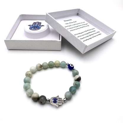 Hamsa Evil Eye Bracelet- Amazonite - Image 2