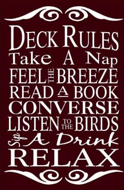 Wall Art on MDF Deck Rules 40x60cm