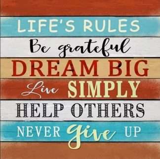 Wall Art on MDF Lifes Rules 40x40cm