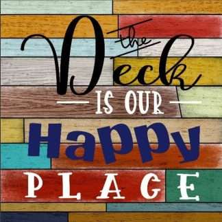 Wall Art on MDF Happy Place 40x40cm